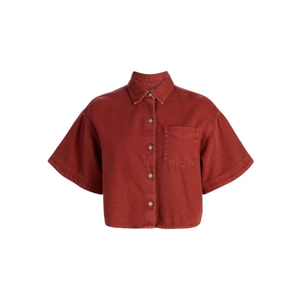 NEW RAG & BONE denim crop top in sienna - Picture 3 of 5
